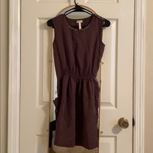 Matilda Jane Brown Dress w Pockets & Ribbon Accent